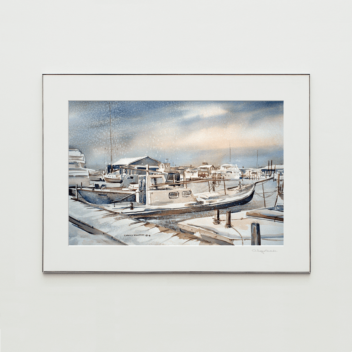FEBRUARY CLAM BOAT, watercolor print by Christy Edwards