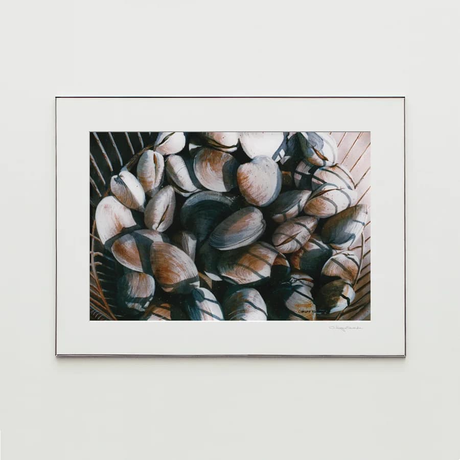 CLAM BASKET, watercolor print by Christy Edwards