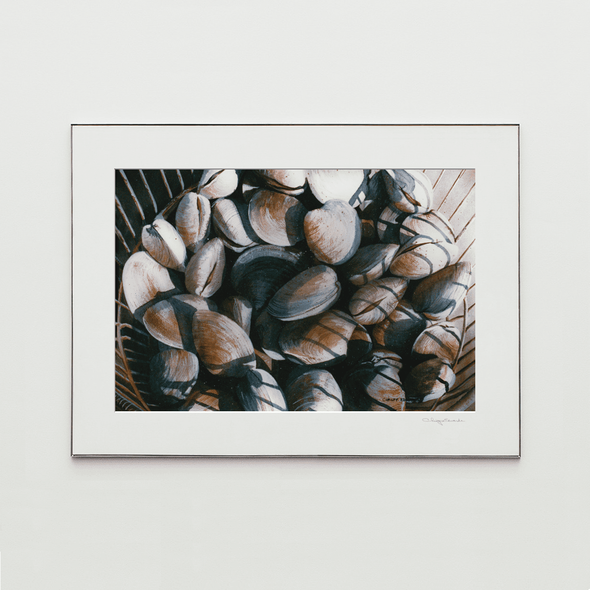 CLAM BASKET, watercolor print by Christy Edwards