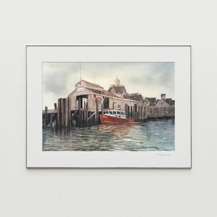 GOSMAN’S DOCK, watercolor print by Christy Edwards