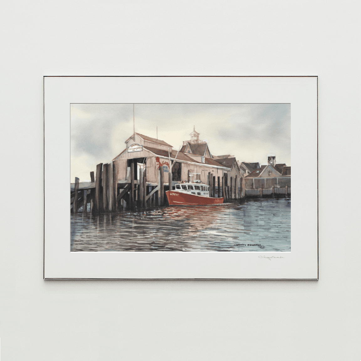 GOSMAN’S DOCK, watercolor print by Christy Edwards