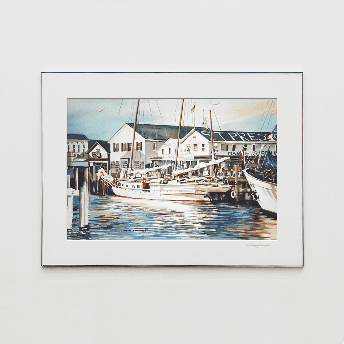 PRESTON’S GREENPORT, watercolor print by Christy Edwards
