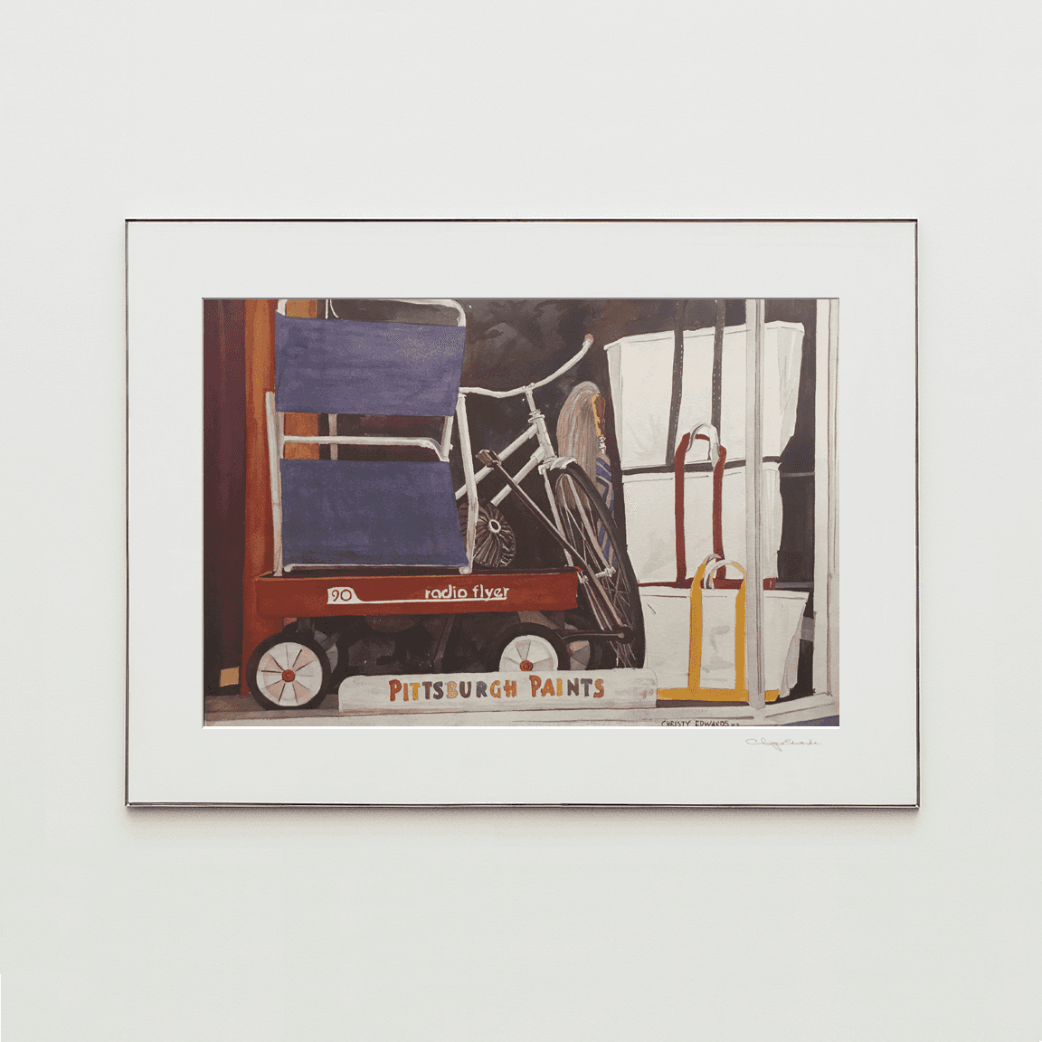 STORE WINDOW, watercolor print by Christy Edwards