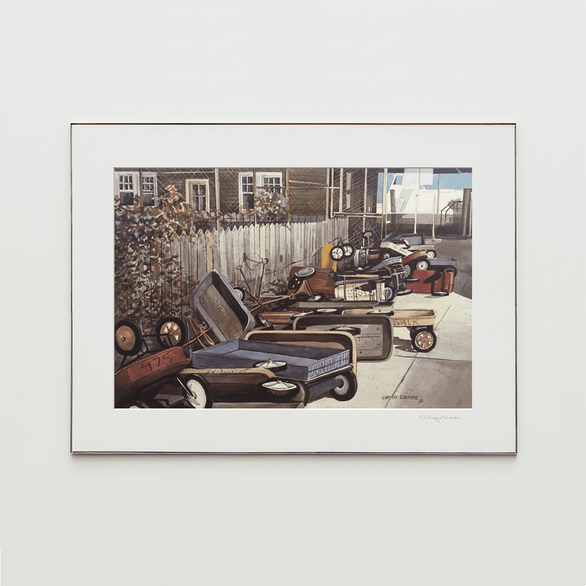 WAGON PARK, watercolor print by Christy Edwards